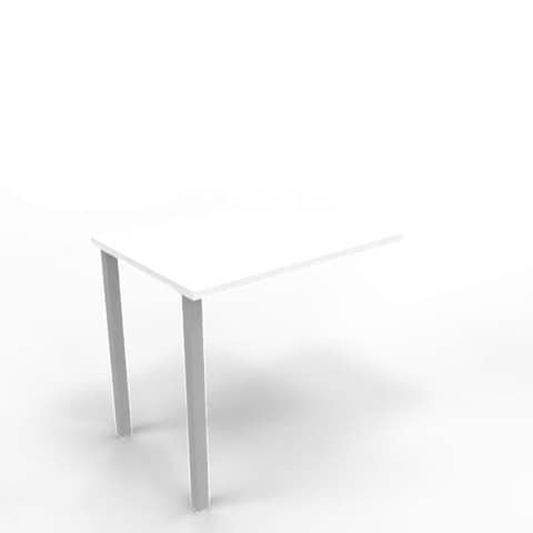 quadrifoglio-dattilo-scrivania-sospeso-piano-bianco-80x60xh-75-cm-gamba-sez-quadrata-acciaio-argento-practika-ecdm080-ba-a