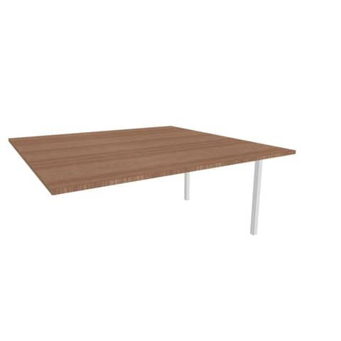 quadrifoglio-postazione-aggiuntiva-bench-piano-noce-160x160xh-75-cm-gamba-ponte-acciaio-argento-practika-p3-ecbic16-no-a
