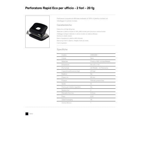rapid-perforatore-2-fori-eco-punch-fashion-20-fogli-nero-24845300