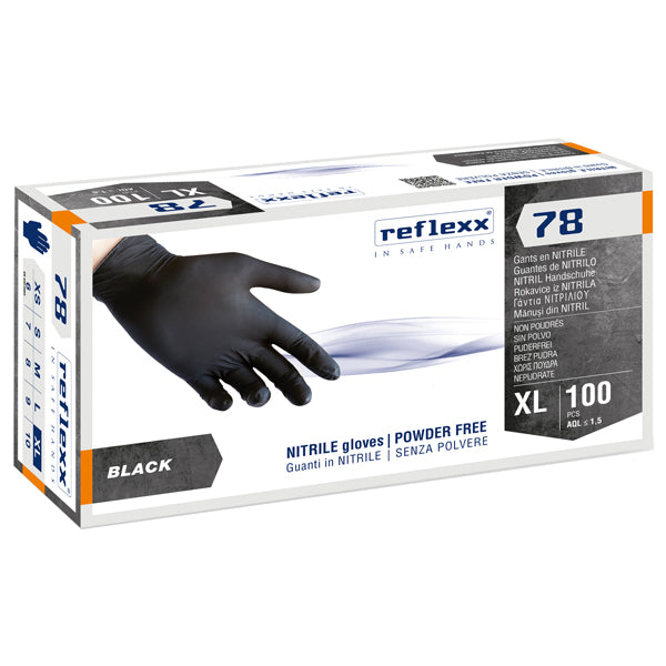 reflexx-conf-100-guanti-nitrile-r78-s-polvere-tg-xl-nero