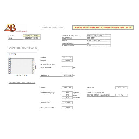 sabacart-moduli-continui-lettura-facilitata-37-5x11-60-g-mq-piste-fisse-azzurro-conf-2000-ff-s00375116030