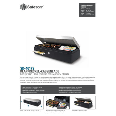 safescan-cassetto-portadenaro-flip-top-sd-4617s-metallo-grigio-nero-132-0498