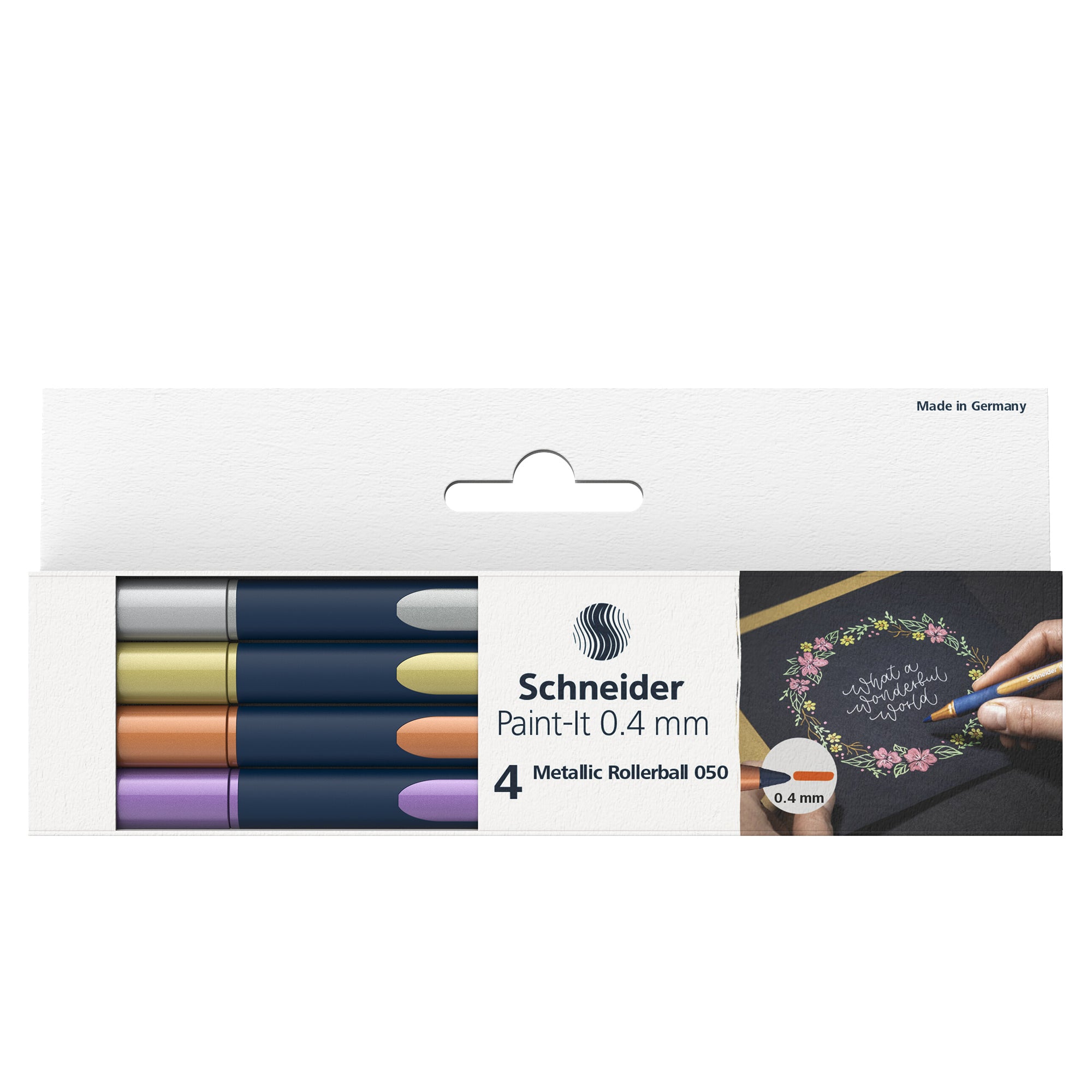 schneider-astuccio-4-metallic-roller-050-punta-0-4mm-colori-assortiti