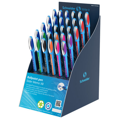 schneider-penna-sfera-slider-memo-xb-espositore-30-pezzi-colori-assortiti-p304042