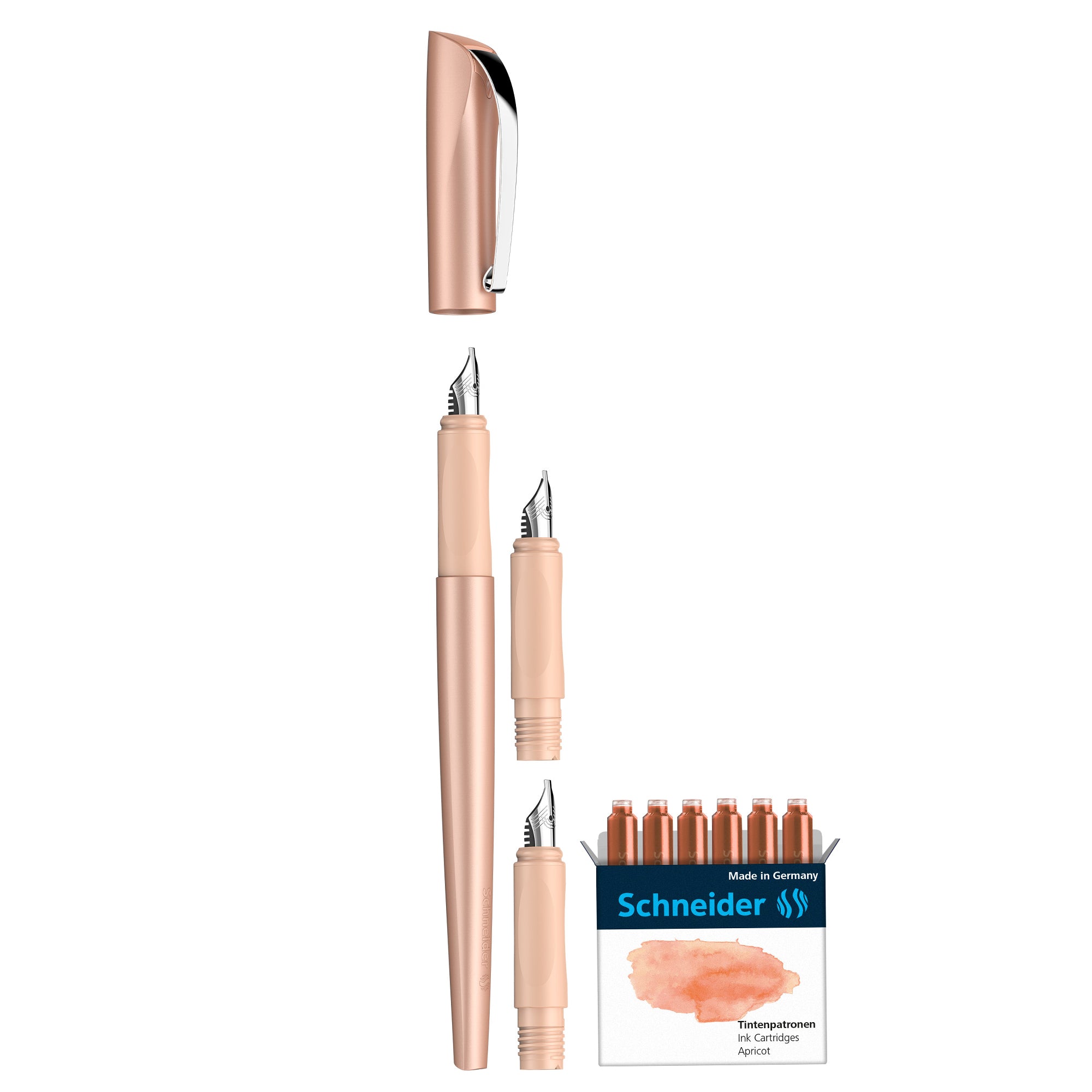 schneider-set-penna-stilografica-callissima3-punte-intercamb-fusto-albicocca