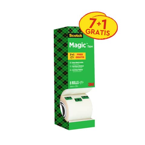 scotch-nastro-adesivo-scotch-magic-810-19-mm-x-33-m-trasparente-opaco-value-pack-7-rotoli-1-gratis-8-1933r8