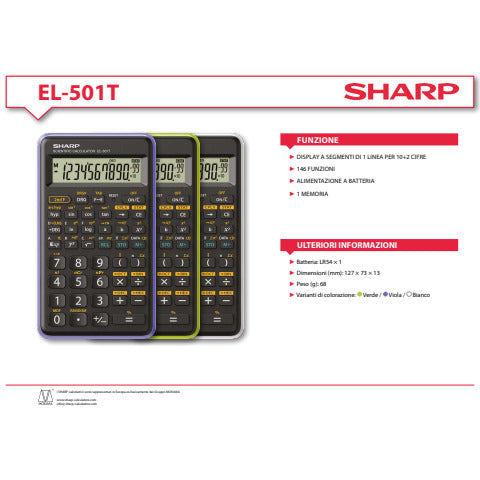 sharp-calcolatrice-scientifica-el-501t-146-funzioni-ampio-display-102-cifre-bianca-el501tbwh