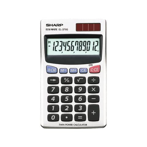 sharp-calcolatrice-tascabile-doppia-alimentazione-display-12-cifre-argento-el-379-sb