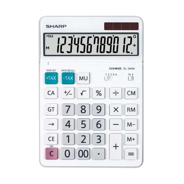 sharp-calcolatrice-tavolo-bianca-el-340w-12-cifre