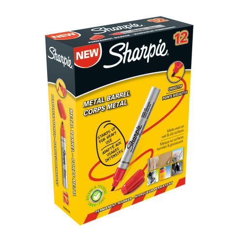 sharpie-marcatore-permanente-metal-punta-scalpello-1-2-5-5-mm-conf-12-rosso-s0945790