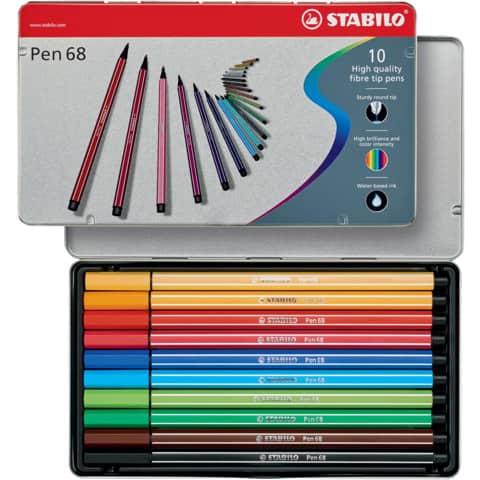 stabilo-pennarelli-pen-68-1-mm-scatola-metallo-assortiti-conf-10-pezzi-6810-6