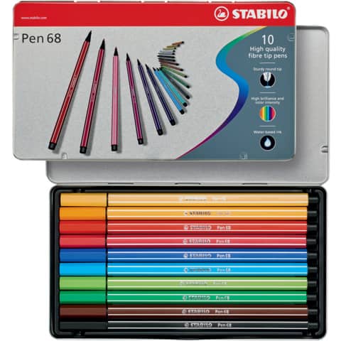 stabilo-pennarelli-pen-68-1-mm-scatola-metallo-assortiti-conf-10-pezzi-6810-6