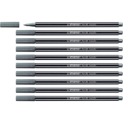 stabilo-pennarelli-pen-68-metallic-1-mm-argento-68-805