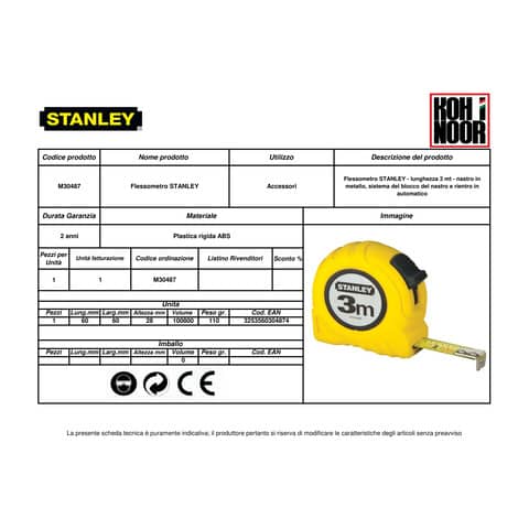 stanley-flessometro-3mt-metallo-abs