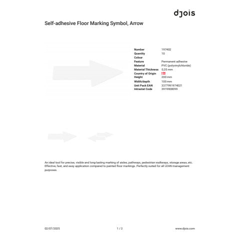 tarifold-sticker-pavimenti-freccia-20x5-cm-bianco-conf-10-pz-b197402