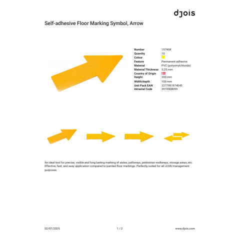 tarifold-sticker-pavimenti-freccia-20x5-cm-giallo-conf-10-pz-b197404