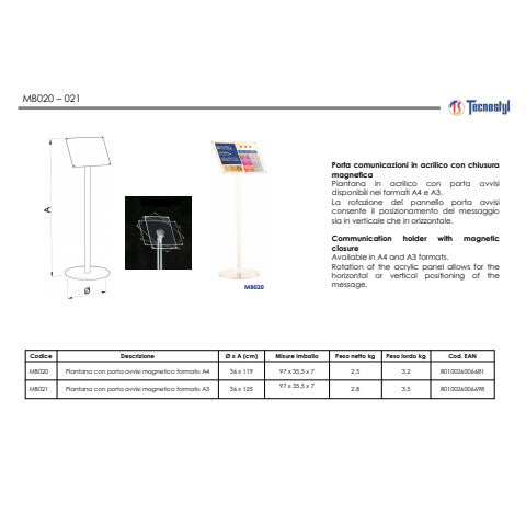 tecnostyl-espositore-acrilico-leggio-porta-avvisi-magnetico-trasparente-a3-mb021