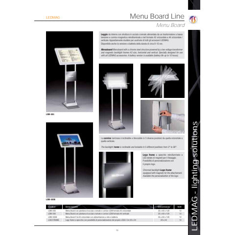 tecnostyl-leggio-interno-piantana-alluminio-ledmag-25x40x120-cm-cornice-specchiata-a4-34x25-cm