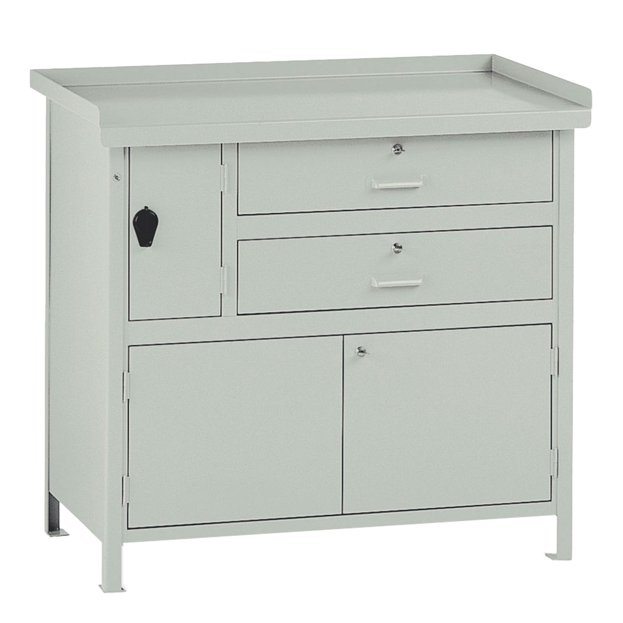 tecnotelai-banco-lavoro-2-cassetti-1-vano-100x67x90cm-grigio