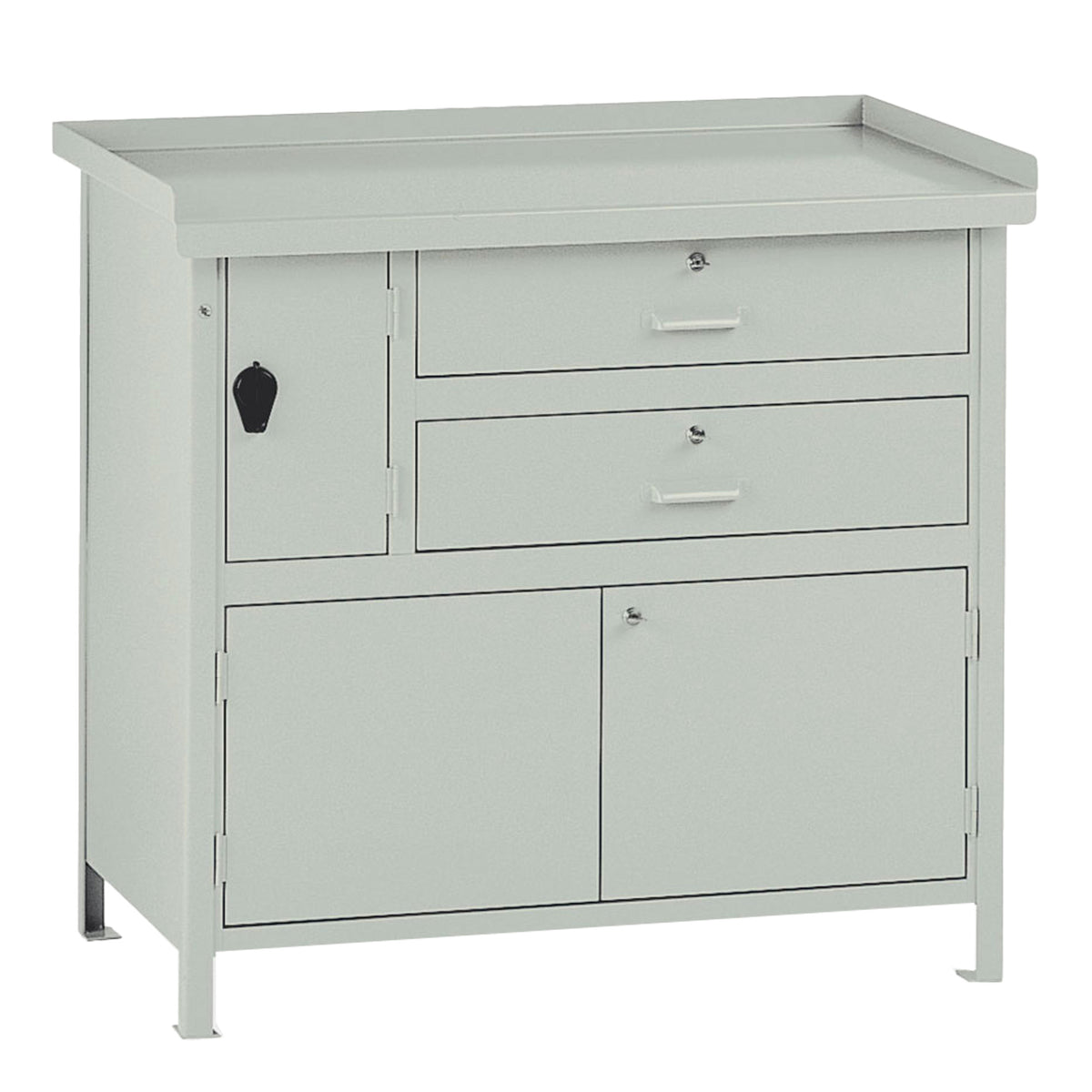 tecnotelai-banco-lavoro-2-cassetti-1-vano-100x67x90cm-grigio