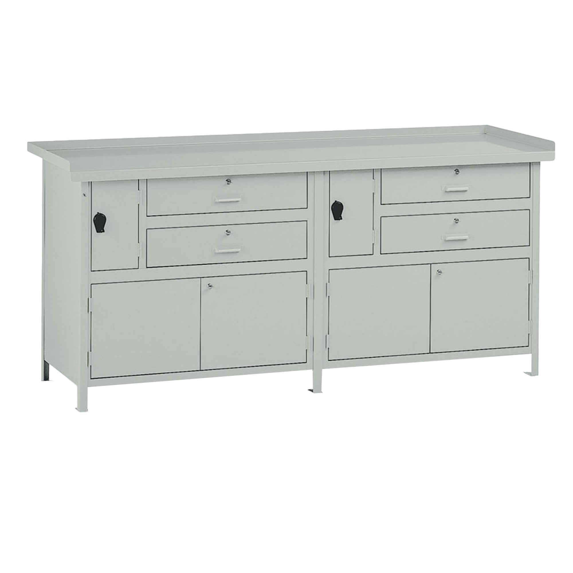 tecnotelai-banco-lavoro-4-cassetti-2-vani-200x67x90cm-grigio