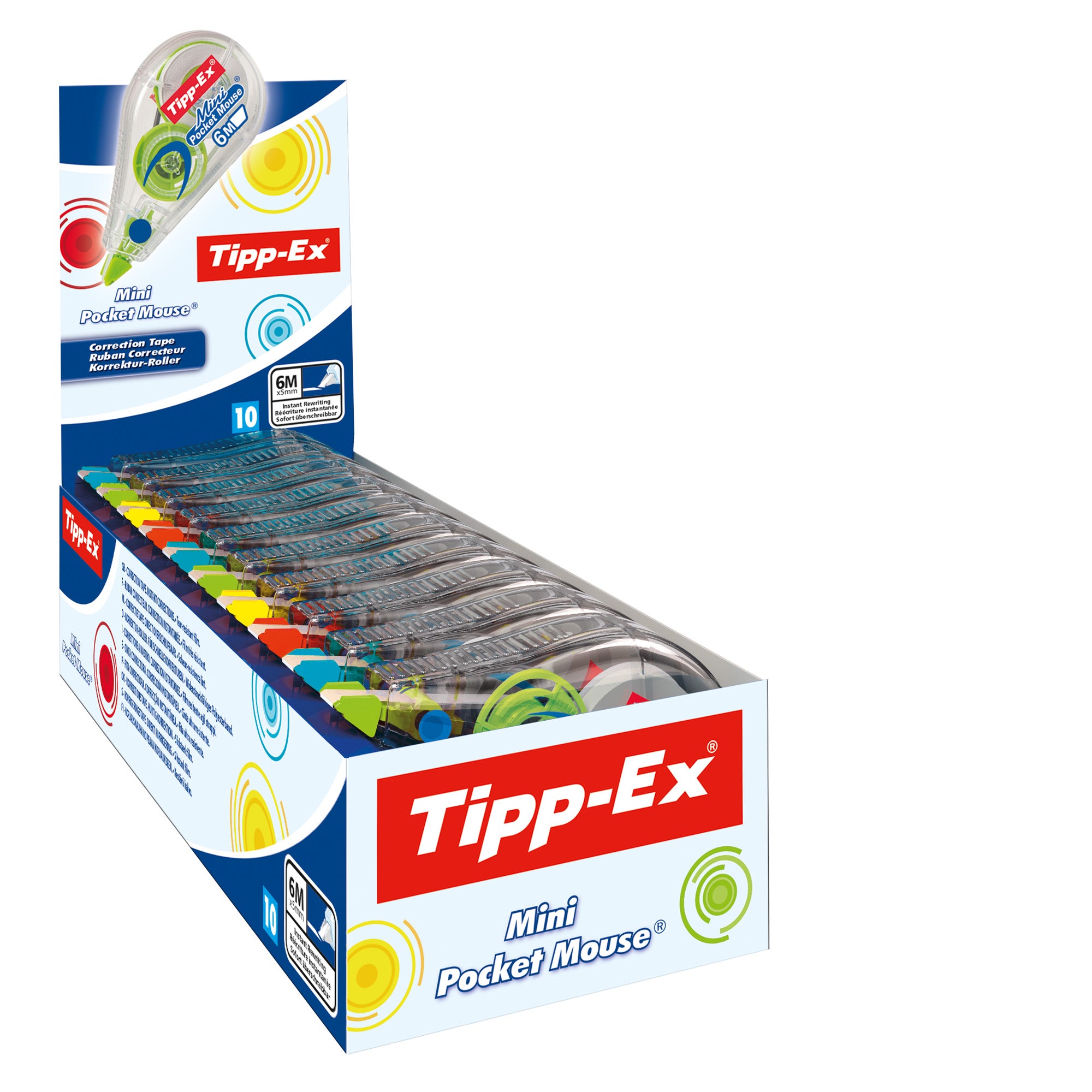 tipp-ex-box-10-correttori-nastro-mini-pocket-mouse-5mmx6mt-colori-fun-ass-