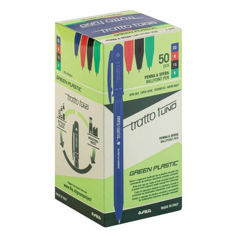 tratto-penna-sfera-1-green-plastic-conf-50-pezzi-4-colori-assortiti-f838304