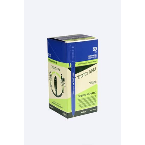 tratto-penne-sfera-1uno-green-plastic-punta-1-mm-0-5-mm-blu-conf-50-pezzi-f838301
