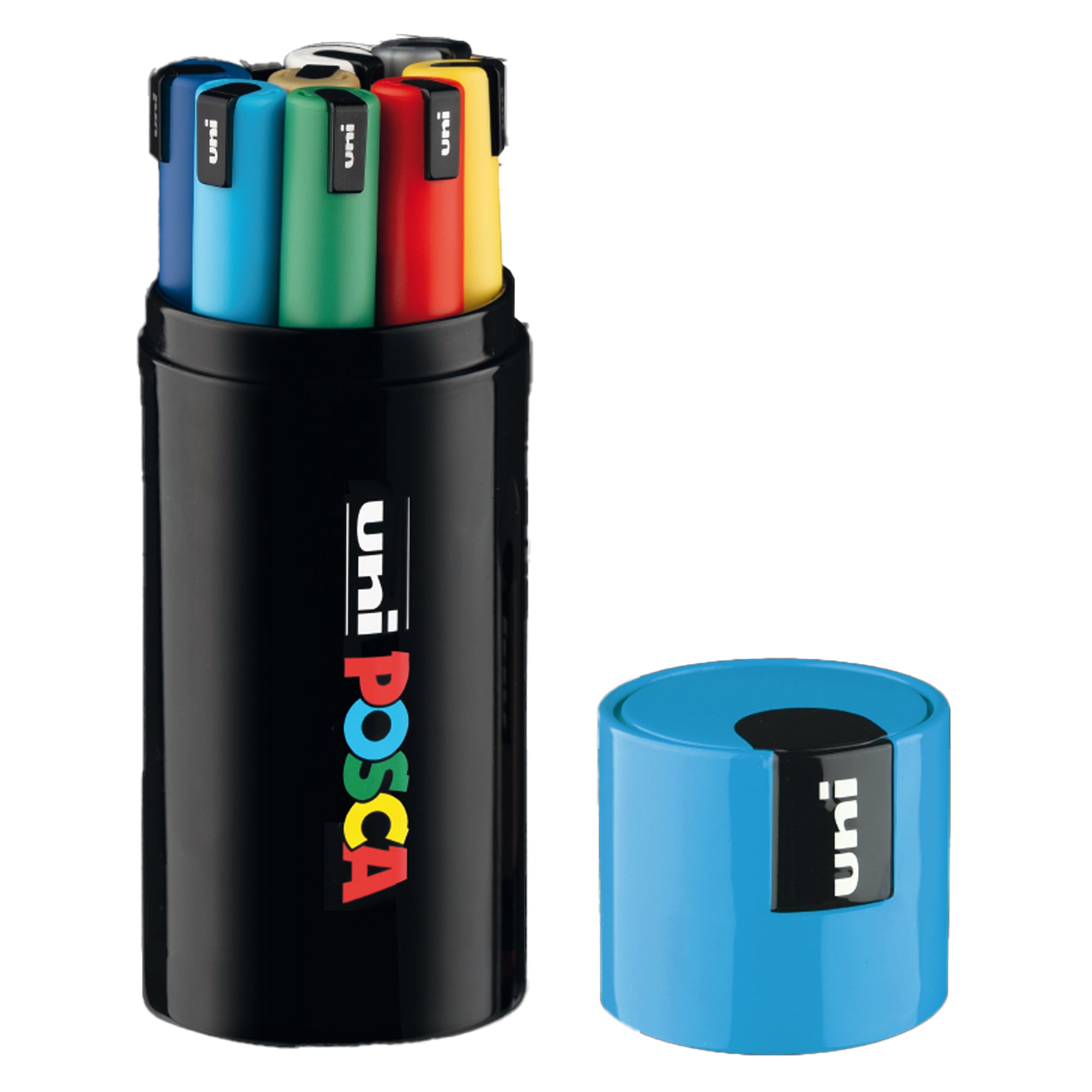 uni-mitsubishi-gift-box-azzurro-9-marcatori-posca-pen-pc1-punta-0-7mm-col-ass-uni