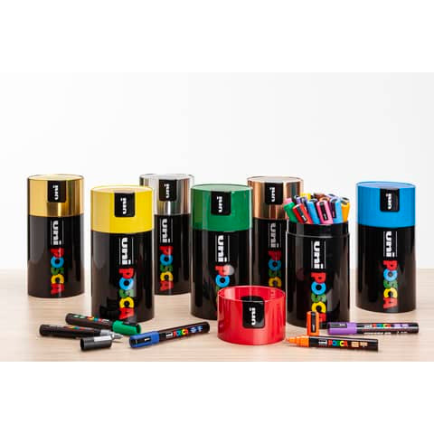 uni-posca-gift-box-marcatore-tempera-punta-media-colori-assortiti-tappo-barattolo-argento-m-84008608
