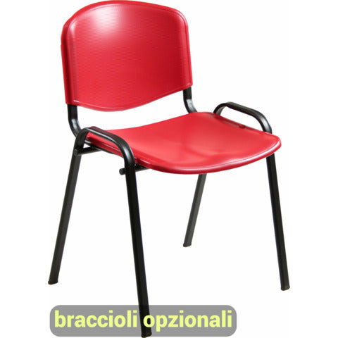 unisit-sedia-visitatore-4-gambe-dado-d5ps-struttura-nera-ppl-rosso-conf-2-pz-d5ps-2-ro