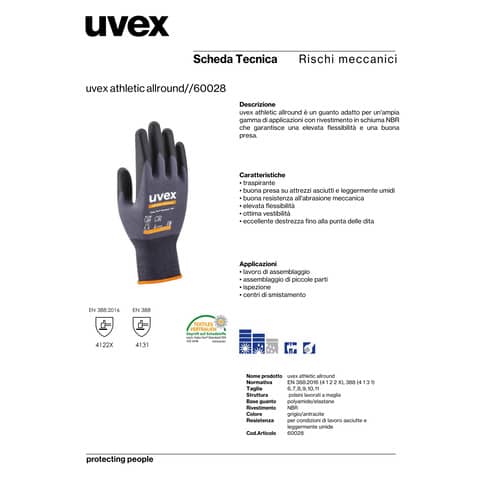 uvex-guanti-protettivi-traspiranti-athletic-allround-pa-elastane-rivestimento-schiuma-nbr-grigio-nero-tg-10