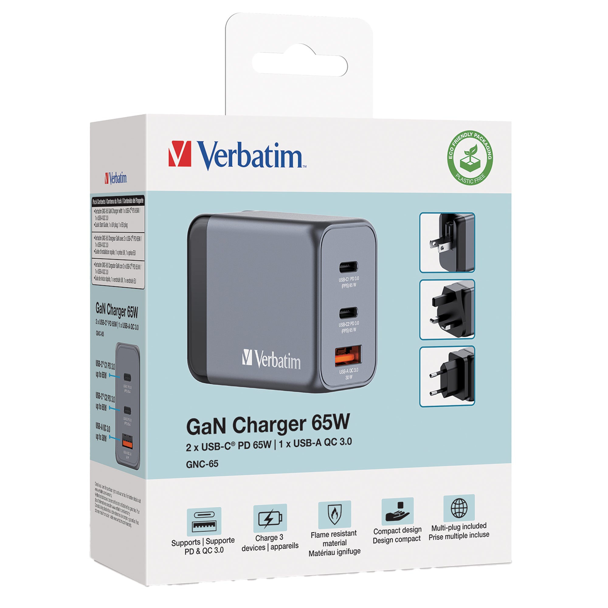 verbatim-adattatore-viaggio-gnc-65-2x-usb-c-pd-65w-1x-usb-a-qc-3-0-65w