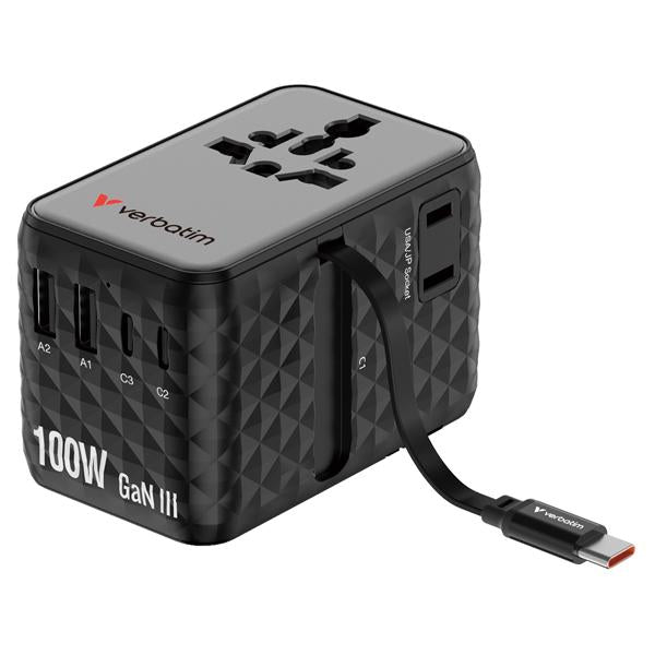 verbatim-adattatore-viaggio-universale-gan-iii-cavo-usb-c-retrattile-neroverbat