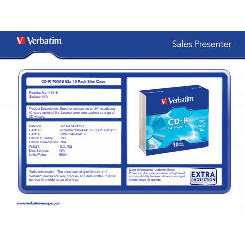 verbatim-cd-r-extra-protection-700-mb-52x-slim-case-conf-10-43415