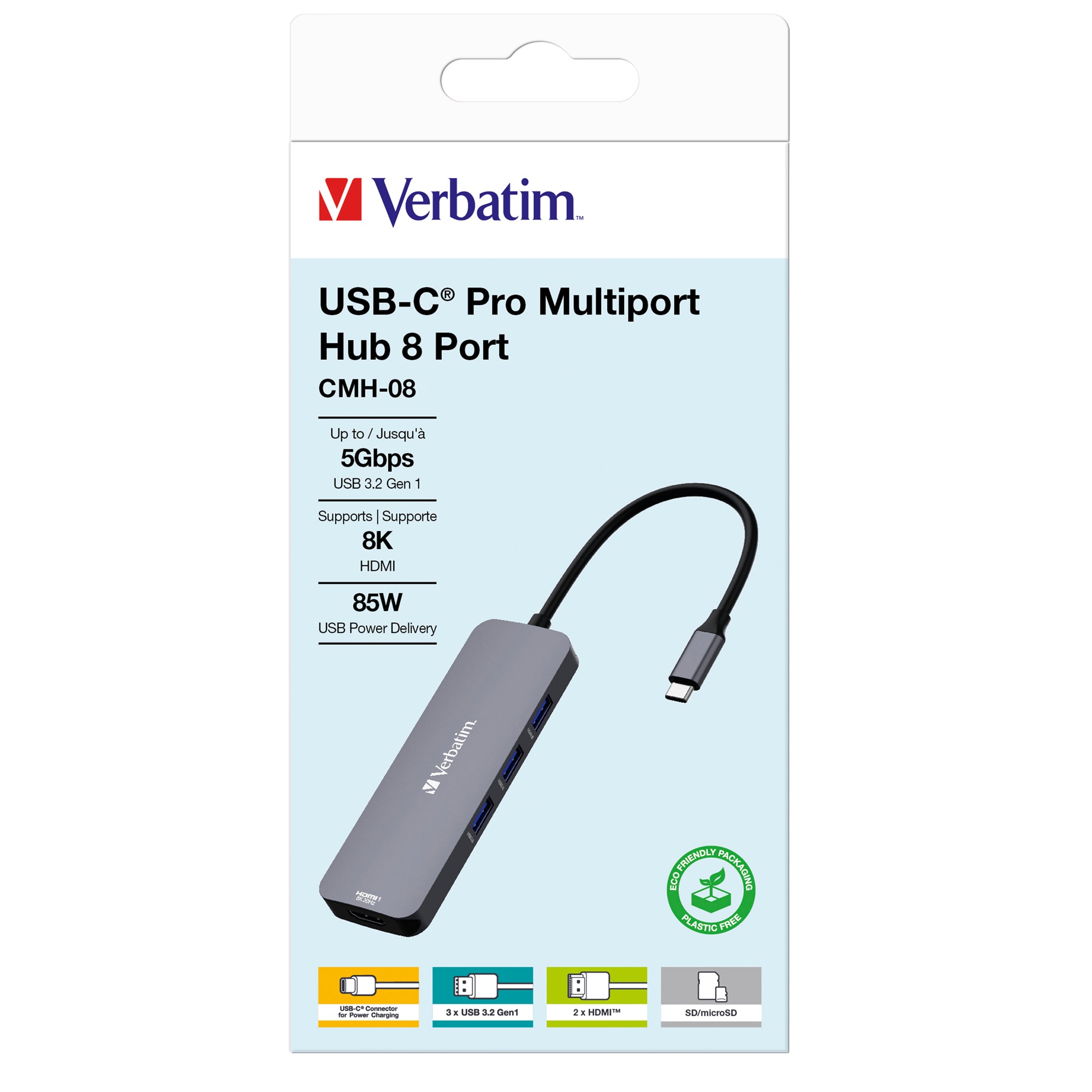 verbatim-usb-c-pro-multiport-hub-8-port-cmh-08