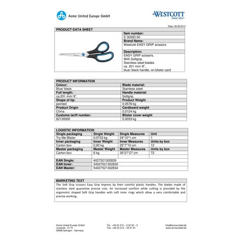 westcott-forbici-soft-grip-easy-grip-asimmetriche-blu-nero-lama-21-cm-e-30283-00