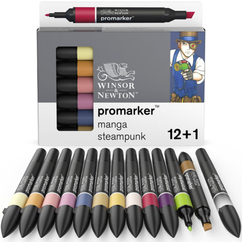 winsor-newton-pennarelli-winsornewton-promarker-doppia-punta-fine-larga-12-colori-assortiti-manga-steampunk-0290143