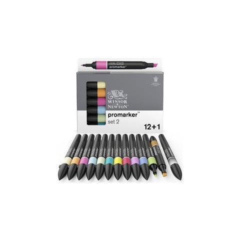 winsor-newton-pennarelli-winsornewton-promarker-doppia-punta-fine-larga-conf-12-pz-colori-assortiti-blender-0290138