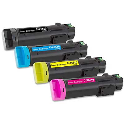Toner 6510/BCMY compatibili - Nero/colori - Confezione risparmio da 4 PZ