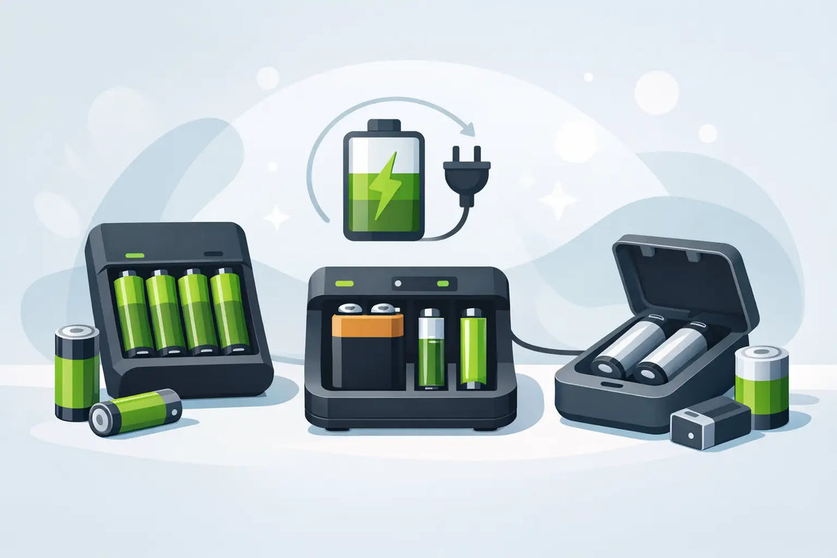 Caricabatterie giusto per pile e batterie