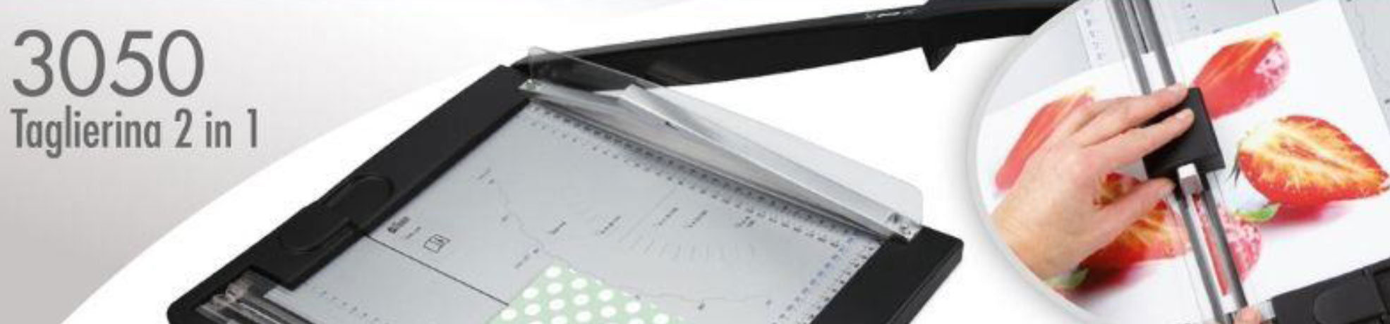 Taglierina TiTanium 2 in 1: a ghigliottina e a lama rotante 