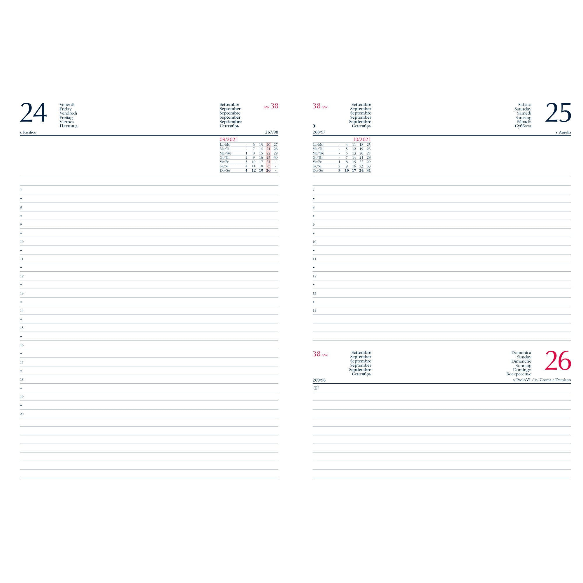 NO-BRAND - Agenda giornaliera 2026 dim.17x24cm cop. In carta imbottita nero - 9111XMT14