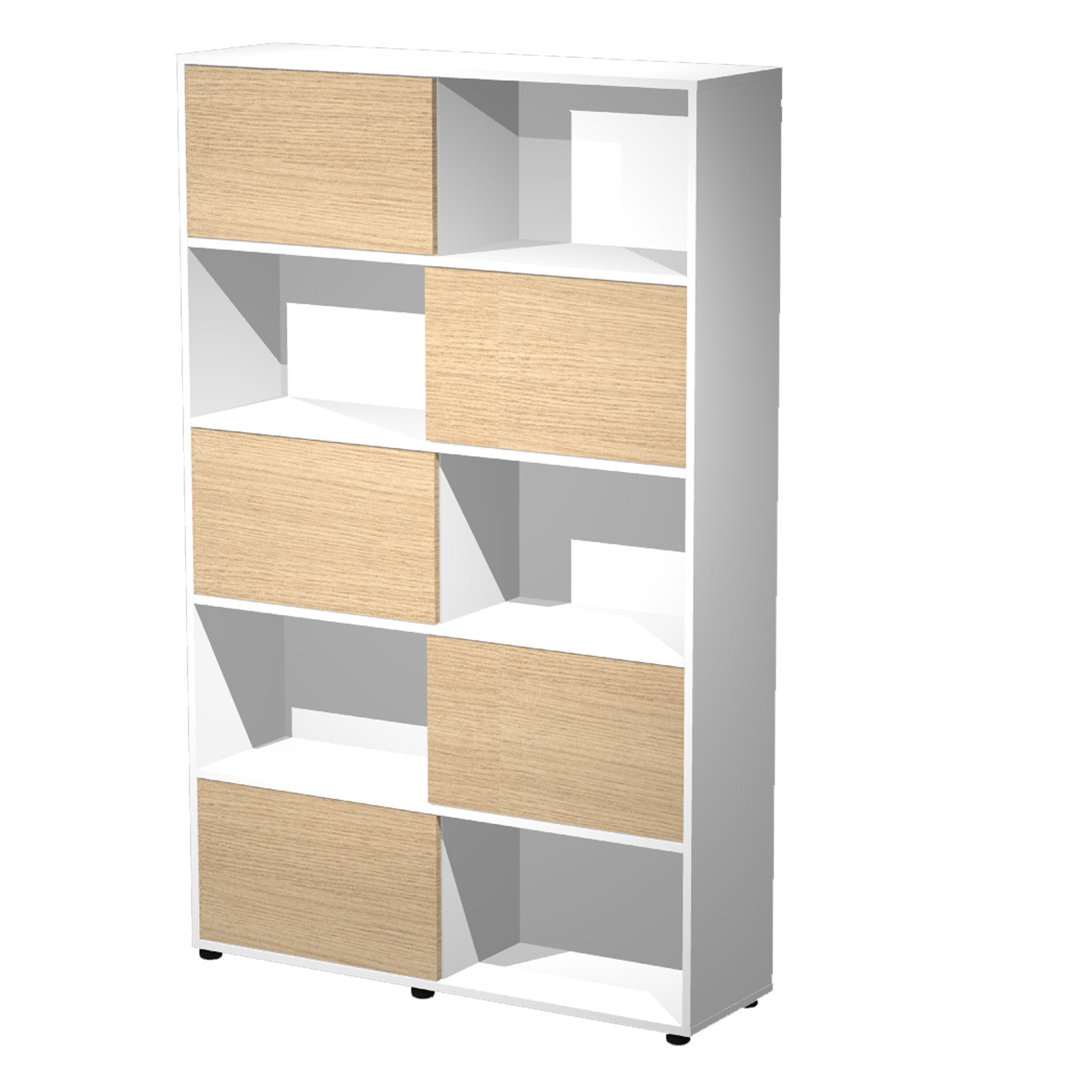 artexport-libreria-alta-5-ripiani-ante-scorr-120x35cm-h191cm-rovere-bianco-tetris