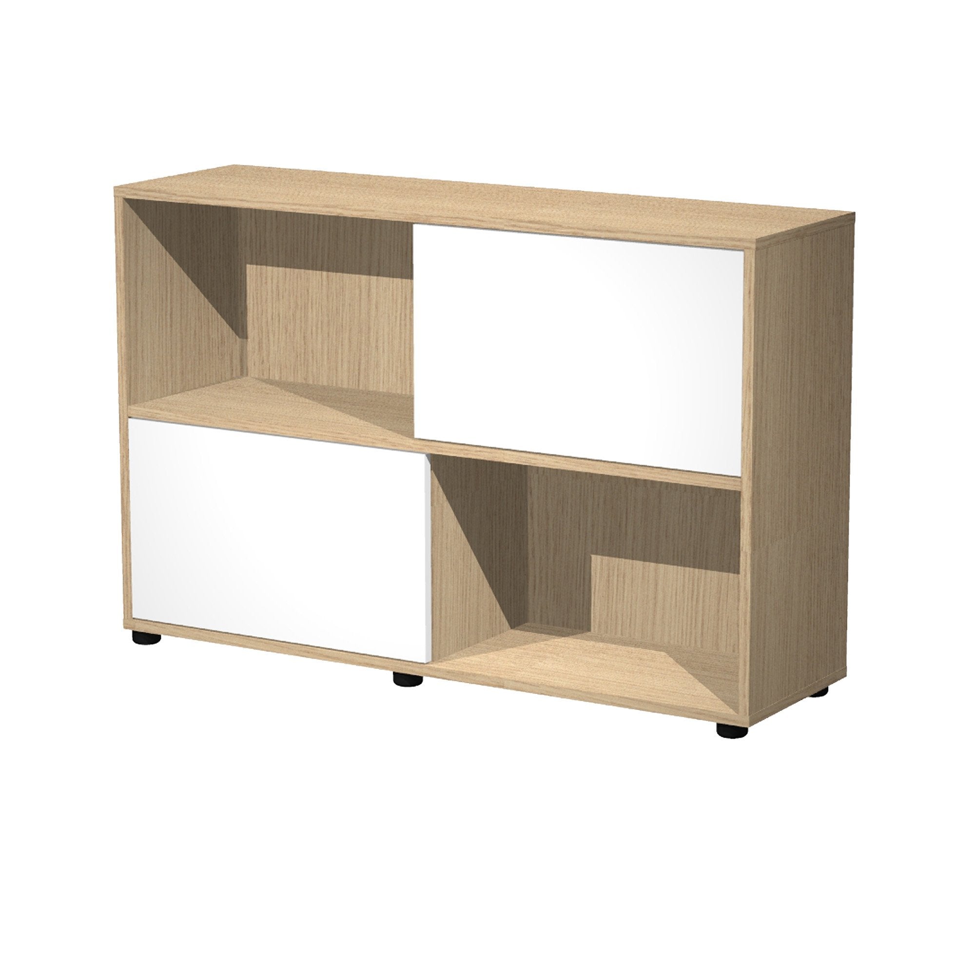 artexport-libreria-bassa-2-ripiani-ante-scorr-120x35cm-h79cm-rovere-bianco-tetris