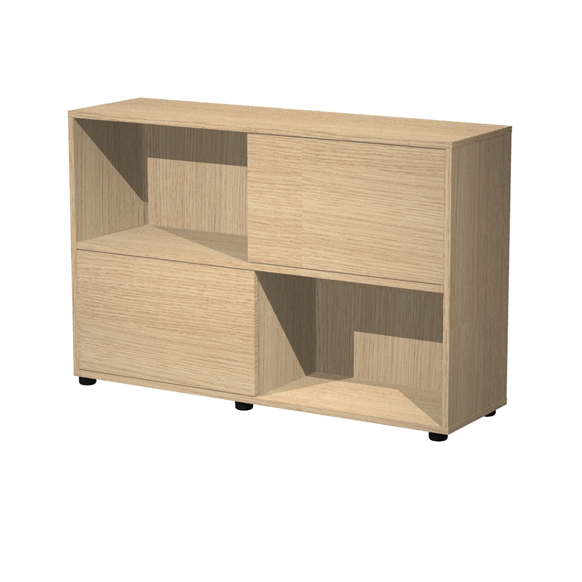 artexport-libreria-bassa-2-ripiani-ante-scorr-120x35cm-h79cm-rovere-rovere-tetris