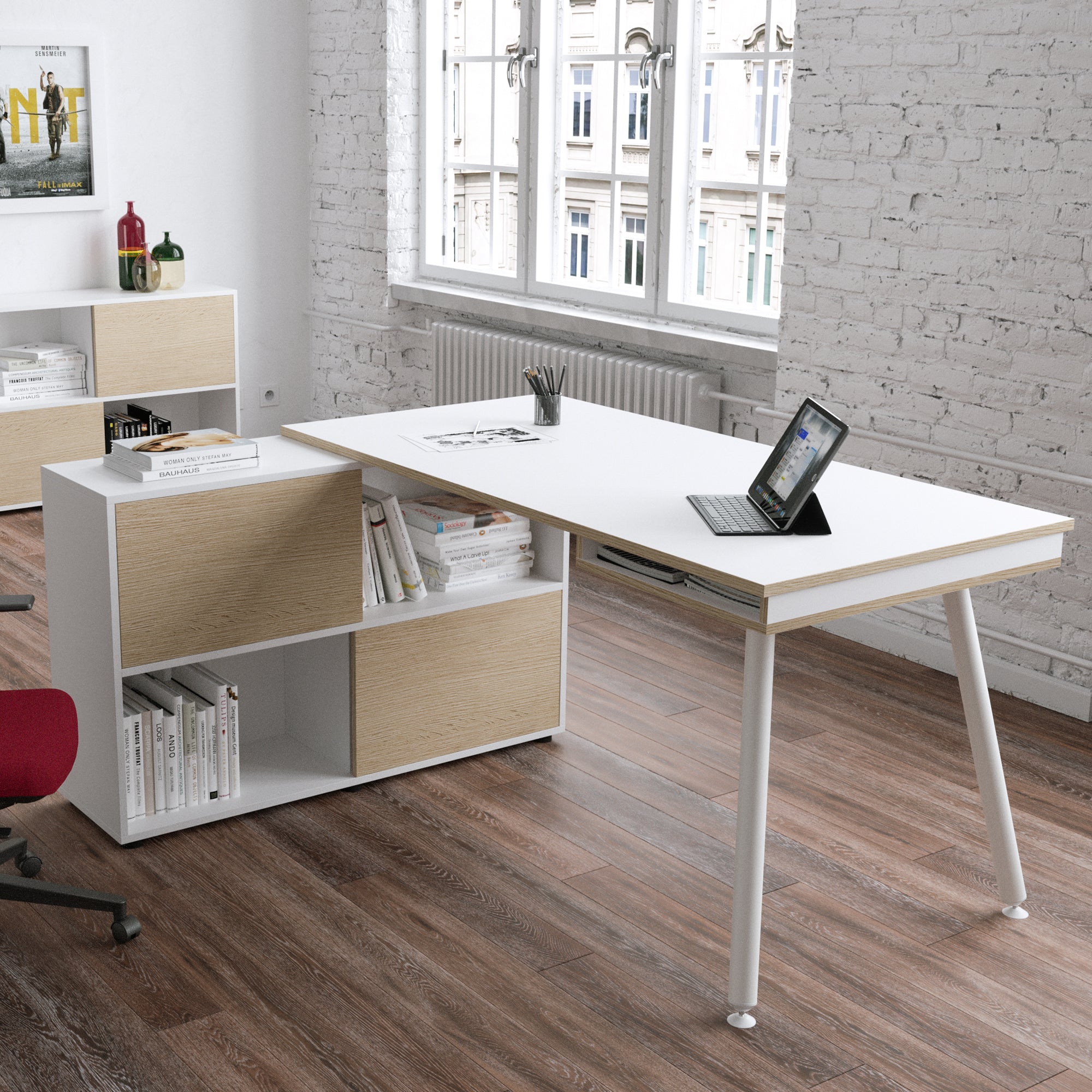 artexport-workstation-maxi-160x140xh81-5cm-gambe-metallo-bianco-rovere