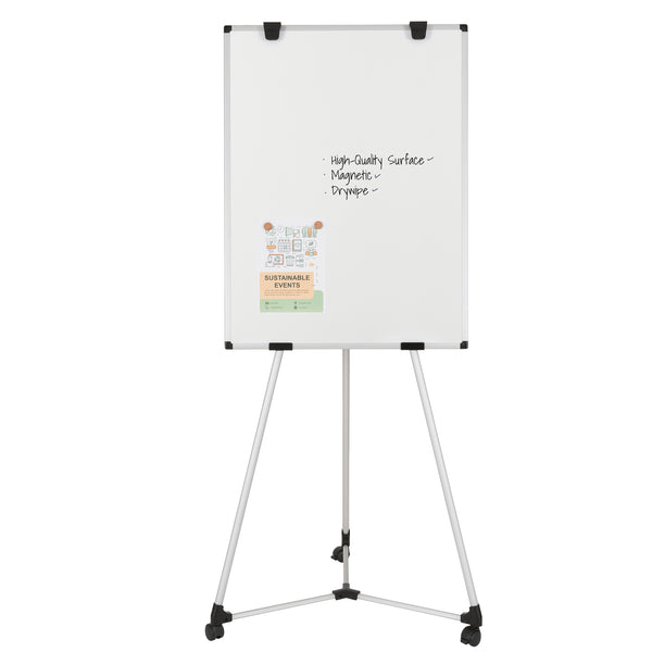 Lavagna Mobile A Fogli - 70x100cm Magnetica Con Rotelle Bloccabili - Foto 7