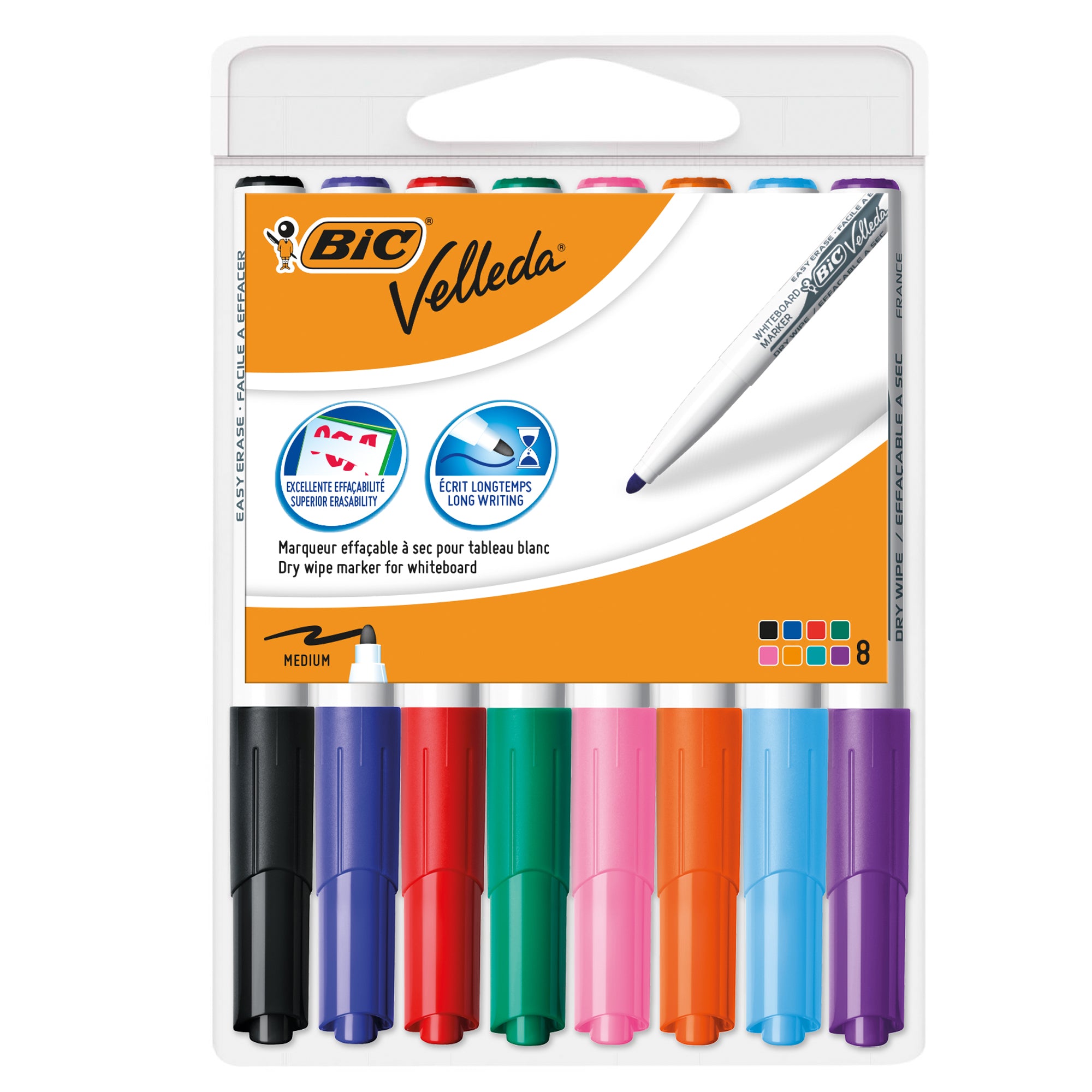 bic-astuccio-8-pennarelli-velleda-1741-punta-tonda-whiteboard-colori-assortiti