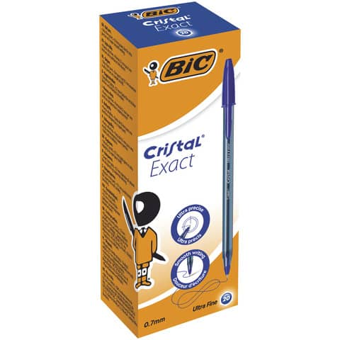 bic-penna-sfera-cappuccio-cristal-exact-0-7-mm-blu-992605